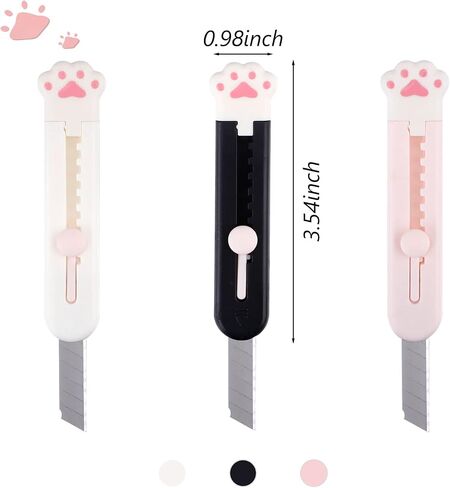 9 Pieces Cloud Mini Box Cutter, Retractable Cat Paw and Cloud Shaped Letter Opener for Envelope Cardboard Crafting, Cute Stationary Aesthetic School Office Supplies in Saudi Arabia