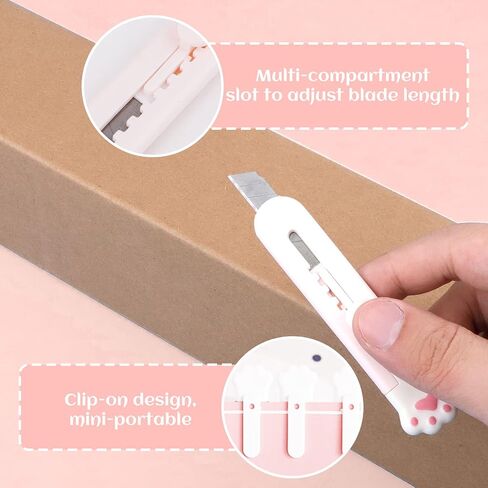 9 Pieces Cloud Mini Box Cutter, Retractable Cat Paw and Cloud Shaped Letter Opener for Envelope Cardboard Crafting, Cute Stationary Aesthetic School Office Supplies in Saudi Arabia