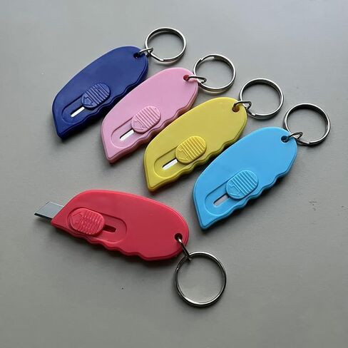 5 Pcs Box Cutter Knives Mini Utility Knives Small Plastic Letter Openers Cute Pocket Knives with Keychain Office School Supplies in Saudi Arabia