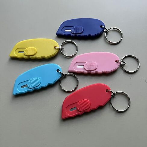 5 Pcs Box Cutter Knives Mini Utility Knives Small Plastic Letter Openers Cute Pocket Knives with Keychain Office School Supplies in Saudi Arabia