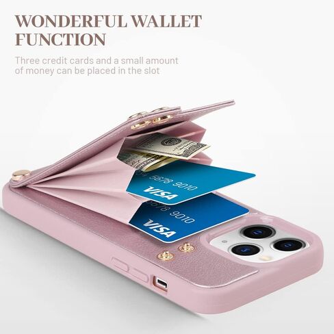 LAMEEKU متوافق مع جراب محفظة iPhone 11 مقاس 6.1 بوصة، جراب جلدي مع حامل بطاقات، [مسند حلقي يدور 360 درجة]، جراب واقٍ مزود بزر كبس RFID مصمم لهاتف Apple iPhone 11 (2019) بيج in Kuwait