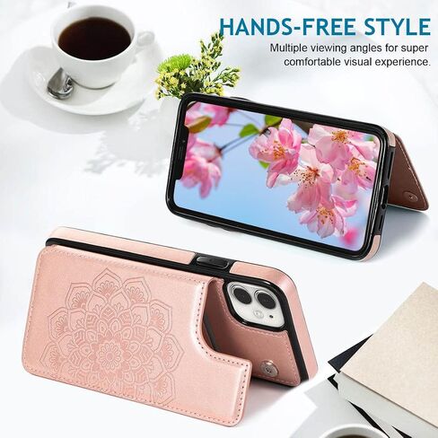 حافظة محفظة مصممة لهاتف iPhone 12 Pro/iPhone 12 مع حامل بطاقة، جلد PU منقوش بماندالا مع فتحات لبطاقة الائتمان بمسند مغناطيسي وغطاء قلاب نحيف لهاتف iPhone 12/12 Pro 6.1 بوصة (أرجواني) in Kuwait