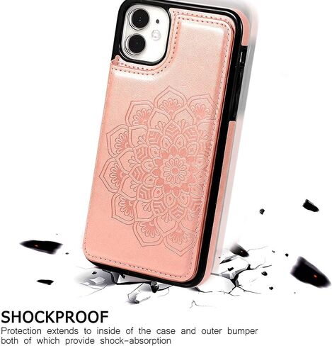 حافظة محفظة مصممة لهاتف iPhone 12 Pro/iPhone 12 مع حامل بطاقة، جلد PU منقوش بماندالا مع فتحات لبطاقة الائتمان بمسند مغناطيسي وغطاء قلاب نحيف لهاتف iPhone 12/12 Pro 6.1 بوصة (أرجواني) in Kuwait