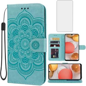 Case for Galaxy A42 5G Case, Galaxy M42 5G SM-A426 Wallet Case with Tempered Glass Screen Protector, Leather Flip Credit Card Holder Stand Phone Cover Case for Samsung Galaxy A42 5G Rose Gold in Kuwait