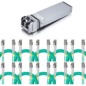 10GBase-SR SFP+ Transceiver and 10 Pack of 3-Meter 10Gb/Gigabit OM3 LC to LC Fiber Patch Cable