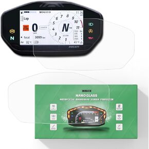 Motorcycle Accessories Nano Glass Dashboard Screen Protector Kit for Ducati Hypermotard 950 2019+ / Monster 1200 821 797 659 2013-2024 (2 x Anti Glare)