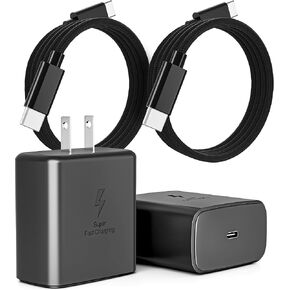 45W Super Fast Charger Type C 2.0 PD/PPS USB C Wall Charging for Samsung Galaxy S25/S25 Ultra/S25+/S24 Ultra/S24/S24+/S23/S22/S21/S20, Note 10 Plus, Tab S9/S8 Ultra(2 Pack)