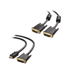 كابل مسائل DVI إلى كابل DVI مع ferrites (DVI Dual Link Cable) 6 أقدام و HDMI ثنائية الاتجاه CL3 إلى DVI (DVI إلى HDMI)