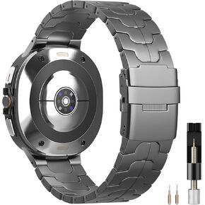 Miimall Titanium Bands for Samsung Galaxy Watch Ultra 47mm ، 96 ٪ من التيتانيوم نقي No Gap Business Business Business Lightweight Bracelet Strap لـ Galaxy Watch 7 Ultra for Men & Women