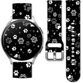 Compatible with Samsung Galaxy Watch 7 6 5 4 40mm 44mm/5 Pro/6 Classic 47mm/Watch 4 Classic/Active 2, 20mm Soft Cute Silicone Sport Strap for Watch Bands Women Men