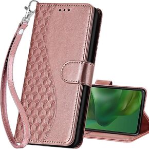 for Motorola Moto G Power 2025 / G Play 2025 Wallet case，Flip Folio Cover with Stand Feature for Women，PU Leather Phone Case Fit for Motorola Moto G Power 2025 [Rose Gold-Butterfly]