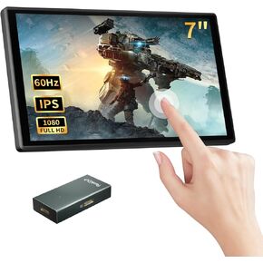 PeakDo 7 inch Portable Monitor Touchscreen,Mini Monitor 1080P 60Hz,Small USB C HDMI Monitor with HDMI to USB C Adapter