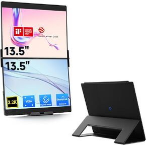 JSAUX FlipGo Pro 13.5" 2.2K Dual Screen Portable Monitor & Flex Folio