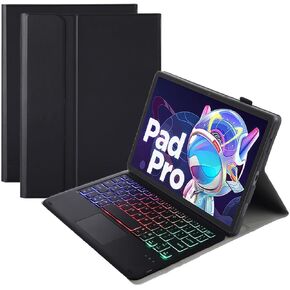 Keyboard Case for Lenovo Tab M10 3rd Gen-TB-328FU Display 10.1", Soft TPU Back Stand Cover, Magnetically Detachable Backlit Bluetooth Keyboard,Black