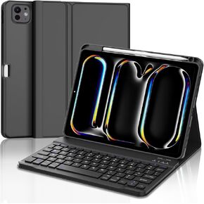 OYOSUOGG iPad Pro 11 inch M4 Case with Keyboard 2024, Magnetic Detachable Wireless Keyboard Case for iPad Pro 11 5th Gen, Smart Folio Cover with Pencil Holder Support Pencil Charging, Auto Sleep/Wake