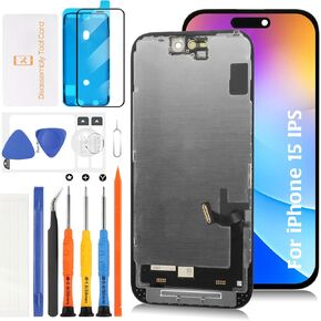 incell for iPhone 15 LCD Screen Replacement [Sensor Cable+Similar Size Notch] 3D Touch LCD Display Touch Digitizer Screen Assembly A3090 A2846 A3089 A3092 with Repair Tools