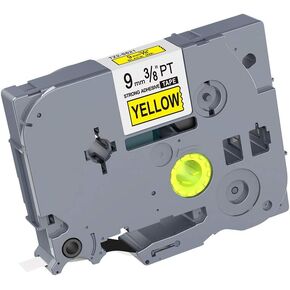 1PK Black on Yellow Extra Strength Laminated Label Tape Compatible for Brother P-Touch TZe-S621 TZ S621 Tze S621(9mm x 8m)
