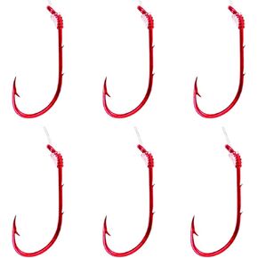 Eagle Claw 139GEH-8 Snelled Hooks, 6-Pack, Sz8, Red Classic Baitholder