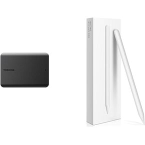 Toshiba Canvio Basics 1TB Portable External Hard Drive USB 3.0, Black - HDTB510XK3AA & iPad Pencil 2nd Generation with Magnetic Wireless Charging, Apple Pencil 2nd Generation