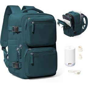 Vacpack Backpack with Vacuum Seal Backpack Travel Airback Backpacks with Pump Travel Backpacks Compression Bag Men Carry On Bag Flight Approved Women Weekender Hiking Work Daypack Peacock Blue