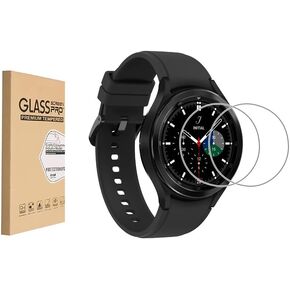 (2 Pack) Screen Protector for Samsung Galaxy Watch 4 Classic (46mm) Tempered Glass，9H Hardness Anti Scratch，Bubble Free，Case Friendly Easy Installation