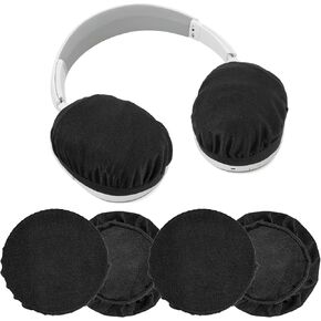 Fabric Ear Covers Headphone Covers Black Headset Cloth Earpad Protectors 4pcs Washable Strechable Earcup Earpad Cover Fit Most Over The Ear Headphones for Gym Training Aviation Racing Gaming