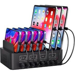 150W/35A Charging Station for Multiple Devices, 16 Port USB C Fast Charging Station with Smart Power Delivery - Organizer Charging Dock for Smartphone, iPad, Kindle, Tablet & More