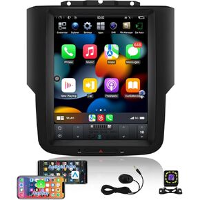 [4+64GB] Android Car Stereo for Dodge RAM 1500 2500 3500 2013 2014 2015 2016 2017 Radio, 10.4 Inch Touch Screen with Wireless Carplay/Android Auto, GPS,Bluetooth,FM/DSP/RDS (for Manual A/C & Auto A/C