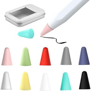 JanCalm for Apple Pencil Tips Cover,(10 Colors) Premium Silicone Slim Lightweight Thin Protective Case Noiseless Drawing for Apple Pencil 1st Gen/Pencil (2nd Generation) (10 Pcs,Box Pack)