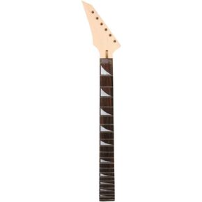 Maple Guitar Neck Reversed Head 22 fret 25.5 inch for Jackson Style Rosewood Fretboard Shark Fin Bolt on heel, white
