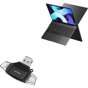 BoxWave Smart Gadget Compatible with Chuwi CoreBook X14 - AllReader SD Card Reader, microSD Card Reader SD Compact USB - Jet Black