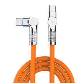 USB C Charger 120W, 180-Degree Type-C to Type-C Fast Charging Cable – Ultra-Durable, Right-Angle Design, High-Speed Data Transfer for Laptops, Tablets, Smartphones/ 0.5M