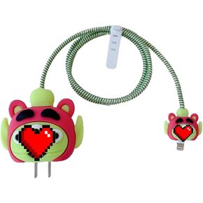 ZOSTLAND Cute Cartoon Eyes DIY Protector Data Cable 18W 20W USB Charger Line Earphone Wire Saver Organizer Compatible with iPhone 11 12 13 14 15 Pro Max (Eyes)