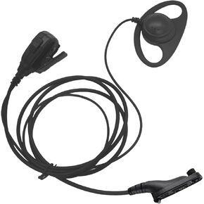 Two Way Radio Earpiece Headset Headphone Earphone with Ptt Mic for Motorola Impres xpr7550e xpr6350 xpr6550 apx4000 apx6000 APX 6000 xe apx7000 apx8000 apx900 apx1000(D Shape Shaped Loop Ring)