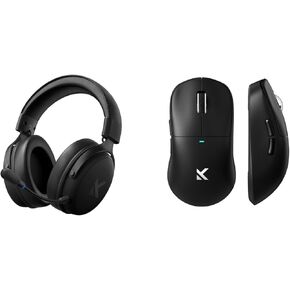 سماعات الألعاب اللاسلكية V9 Pro ، M7 Mouse Wireless Gaming Mouse ، 7.1 صوت محيطي ، ميكروفون لإلغاء الضوضاء ، اتصال ثلاثي الوضع ، استطلاع 8K ، 53 جرام خفيفة الوزن ، أسود ، أسود