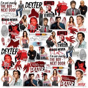 Dexter 50ct Vinyl Large Deluxe Stickers Pack -Pack - الكمبيوتر المحمول ، زجاجة ماء ، سكرابوكينغ ، جهاز لوحي ، لوح التزلج ، داخلي/خارجي