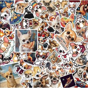 100 Pack Chihuahua Stickers, Chihuahua Graphic Decal Sticker for Laptop, Phone, Car, Water Bottle, Stickers for Chihuahua Lovers