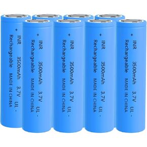 Replacement Battery 18650 Rechargeable 3.7V High Capacity 3500mAh Genuine18650 Battery Flat Top Battery for Headlamp, LED Flashlight Blue