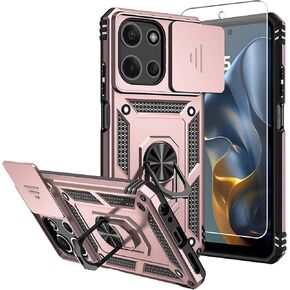 for Moto G 5G 2025 Case,with Screen Protectors and Camera Cover,[Military Grade] 16ft.Drop Tested Cover with Magnetic Kickstand Protective Case for Motorola G 5G 2025, Blue
