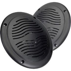 5" Water Resistant Dual Cone Marine Speakers with Grills - Pair