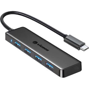 VIENON USB C Hub with 4 USB 3.0 Femal Ports, USB C Splitter USB Extender for C Port Laptop, iMac Pro, MacBook, iPad Pro, Dell, Acer, HP, ASUS, Printer, Camera,Keyborad, Mouse etc