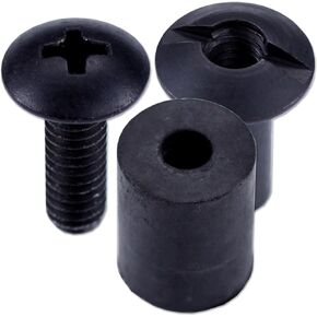 Holster Retention Assemblies - Black Chicago Screw Slotted Post Truss Head Design - (3/16, 1/2, 5/8 Inch) - for KYDEX 1-Piece Foldover & Taco-Style Holsters - (12 Packs)