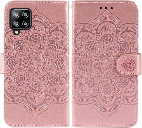 حالة GALAXY A42 5G CASE ، GALAXY M42 5G SM-A426 CASE مع واقي شاشة زجاجية مقسمة ، حافز بطاقة بطاقة الائتمان من جلود Samsung Galaxy A42 5G Rose Gold in Kuwait