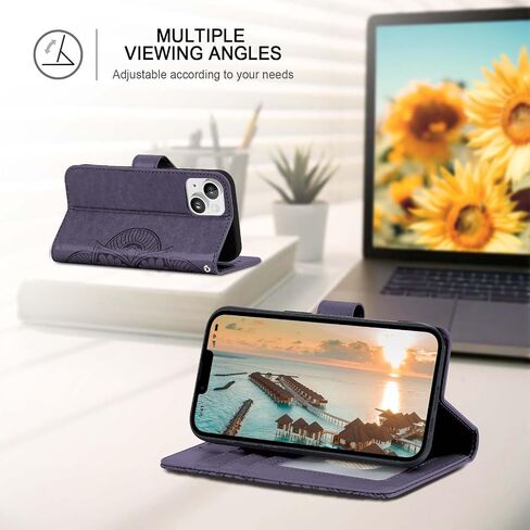 Wallet Case for iPhone 13 Mini, [RFID Blocking] Protective PU Leather Flip Cover with Card Slot Cash Pocket for iPhone 13 Mini(Purple) in Saudi Arabia