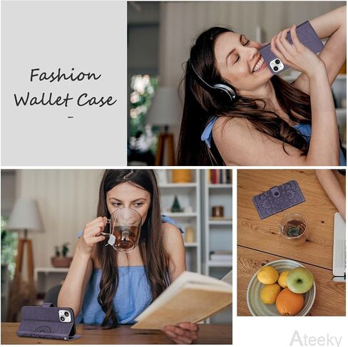 Wallet Case for iPhone 13 Mini, [RFID Blocking] Protective PU Leather Flip Cover with Card Slot Cash Pocket for iPhone 13 Mini(Purple) in Saudi Arabia