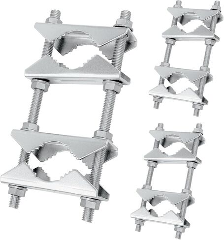 4 Pack Antenna Mast Clamp 2 inch Pole to Pole Mounting Kits Heavy Duty Mast to Mast Bracket with V Jaw Block for TV CB Ham Antenna, Weather Station, Pipes in Saudi Arabia