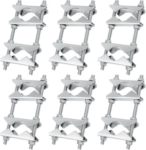 4 Pack Antenna Mast Clamp 2 inch Pole to Pole Mounting Kits Heavy Duty Mast to Mast Bracket with V Jaw Block for TV CB Ham Antenna, Weather Station, Pipes in Saudi Arabia