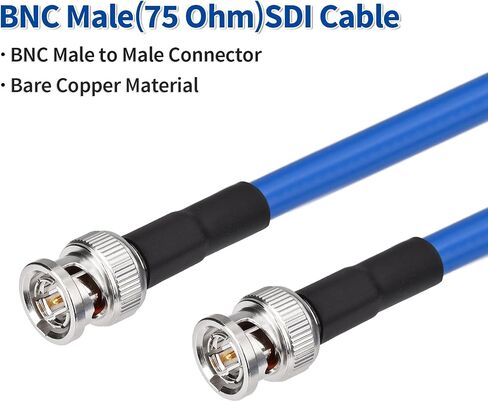Yuslao 12G SDI Cable 2FT BNC Male to Male Video Coaxial Cable RG6 Coaxial Cable 75 Ohm Ultra Low Loss for 8K 4K 6G-SDI 3G Video Security Camera SDI Converter(Straight,2 Pcs). in Kuwait