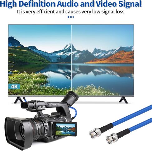 Yuslao 12G SDI Cable 2FT BNC Male to Male Video Coaxial Cable RG6 Coaxial Cable 75 Ohm Ultra Low Loss for 8K 4K 6G-SDI 3G Video Security Camera SDI Converter(Straight,2 Pcs). in Kuwait