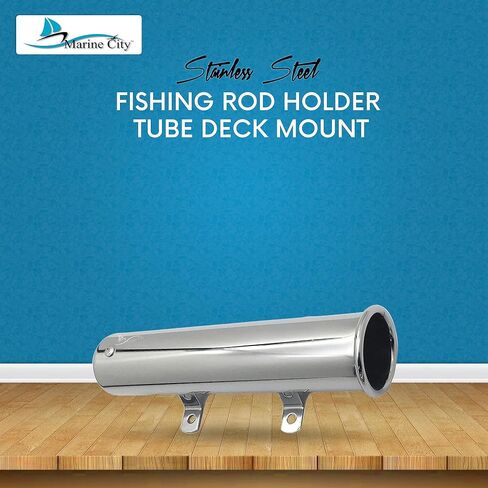 حامل صنارة صيد السمك قابل للتعديل من الفولاذ المقاوم للصدأ 304 من MARINE CITY مع حلقة تثبيت ومشبك قابل للإزالة - مثالي للقوارب واليخوت ومشاة البحرية in Kuwait